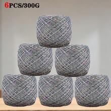 Yarn For Crochet Sequin Sparkle Yarn Set 300g 6 Balls Glitter Crochet Thread Chunky Yarn For DIY Knitting Handmade Crafts Sweater Scarf Hat Making Supplies - Rose Red - View 14