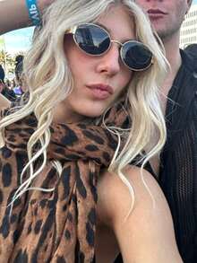 1pc Women's Bohemian Style Leopard Print Headscarf, Soft & Breathable Street-Style Scarf, Versatile Daily Wear - Brown - View 3
