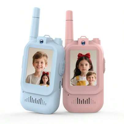 Walkie Talkies de vídeo para niños 1080P HD Paquete de 2 juguetes recargables para niños pequeños para acampar al aire libre viajes cumpleaños Gfits