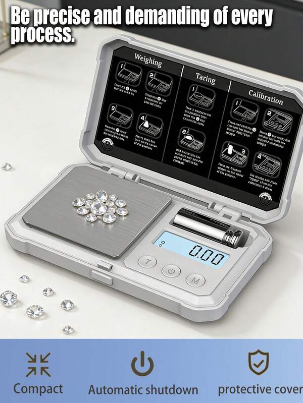  [New Model]Mini Electronic Scale (200g), High-Precision Portable Scale With Backlit LCD Display - Multi-Color Silicone Anti-Slip Design, Hard Plastic Body + Soft Silicone Lid, Large Range, High Accuracy; I Suitable For Jewelry, Coins, Herbal Powders, And Medicines (G/Oz), Compact And Portable Travel Scale, Suitable For Laboratory And Home Use, With Optional Automatic Shutdown Function; Fingerprint-Resistant Coating On The Scale Pan For Easy Cleaning.