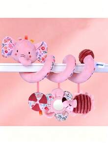 Baby Car Seat Toy With Spiral Plush Hanging System, Dreamlike Pink, Infant Sensory Early Education Toy - Multicolor - View 11