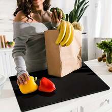 Large Black Acrylic Cutting Board Non Slip Chopping Board Kitchen Prep 39x30cm - Default - View 9