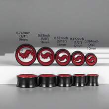2 piezas Túneles de oreja de ciempiés rojos Hipoalergénicos de acero inoxidable 316, Túneles de oreja con doble reborde, Joyería de perforación de insectos góticos punk para Halloween y fiestas - ciempiés - Ver 2