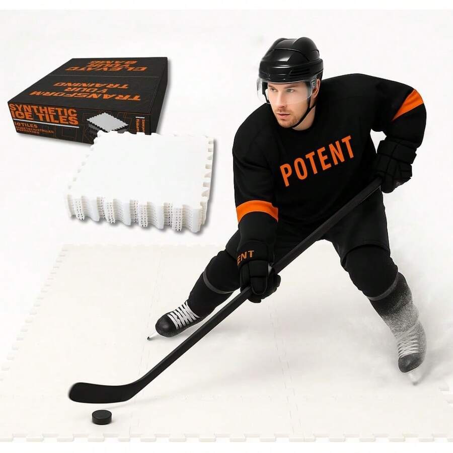 Potent Skateable Synthetic Ice Hockey Tiles (10 Pcs Per Box, 21.6 SQFT) - 1 Box (21.6 Sqft) - View 1