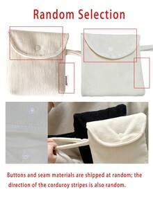 "Menstrual Supplies" Letter Pattern Corduroy Storage Bag / Sanitary Pad Storage Bag / Travel Makeup Bag / Toiletry Storage Bag / Large Capacity Lipstick Storage Box / Portable Makeup Bag / Women's Small Item Storage Bag / Daily Commute Storage Bag / Small Multi-Functional Makeup Bag / Sanitary Pad Storage Bag, Menstrual Special Bag | Menstrual Essentials - Multicolor - View 10