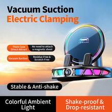 360° Magnetic Wireless Charging Car Phone Mount With RGB Ambient Light, Strong Suction Dashboard Holder, Stable & Anti-Slip, Perfect For Navigation, Fits All Phones & Tablets - A - Xem 2
