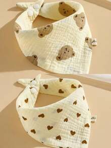 Bộ 6/4/2 yếm ăn bằng cotton cho bé, yếm thấm nước dãi. - Nhiều màu - Xem 8