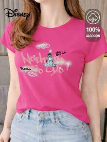 Women's T-Shirt Made Of 100% High-Quality Cotton, This T-Shirt Guarantees Exceptional Softness To The Touch, Round Neck With "Disney Eeyore Nothing To Do" Print And Short Sleeves - 玫紅色 - 查看 1