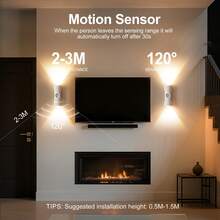 Smart LED Wall Light, 3-Color Adjustable, With Motion Sensor, Indoor Magnetic LED Sensor Wall Light, Battery Powered, Adjustable Color Temperature, USB Rechargeable Night Light, Wireless Magnetic Wall Light, Suitable For Hallway, Bathroom, Bedroom - Hourglass Design [Regular Version] - View 7