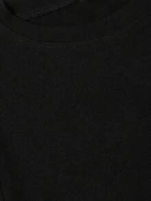 New Fashionable Women's T-Shirt With Round Neck, Five-Pointed Star Print, Short Sleeves, Knit Fabric, Perfect Choice For Autumn And Winter. Comfortable And Fashionable - Soft And Breathable, Suitable For Casual Everyday Wear. Versatile,  Design, Ready For Summer. - 黑色 - 查看 6