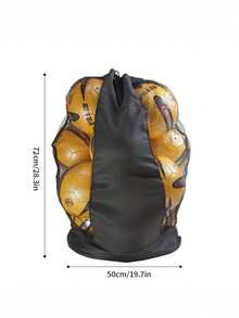 1pc Large Capacity One Shoulder Ball Bag, Thickened & Enlarged Sports Ball Storage Mesh Bag - Black - View 12