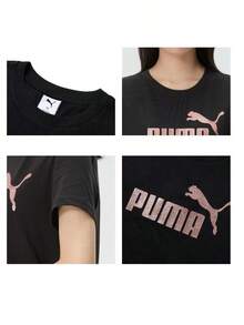 Puma ESS METALLIC No.1 Logo Tee W 女款T恤，休闲舒适简约户外运动短袖 - 694455-01 - 查看 9