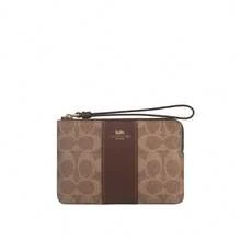 Coach品牌Logo女士手拿包 - 棕黃色拼棕CW854IMXHE - 查看 12