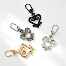 5 piezas de tiradores de cremallera con forma de corazón de metal, deslizadores de cremallera desmontables, colgante de cremallera con agujero pequeño reemplazable, adecuado para ropa, equipaje, bolsos - 5 piezas plateadas - Ver 5