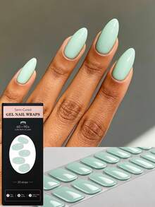 Showyboo Semi-Cured Gel Nail Stickers 20pcs, Translucent Soft Solid Color Design, Protects Natural Nails, UV Lamp Required, Versatile For All Seasons, Suitable For Home Leisure, Wedding Looks, Weekend Gatherings And Vacations - Multicolor - View 26