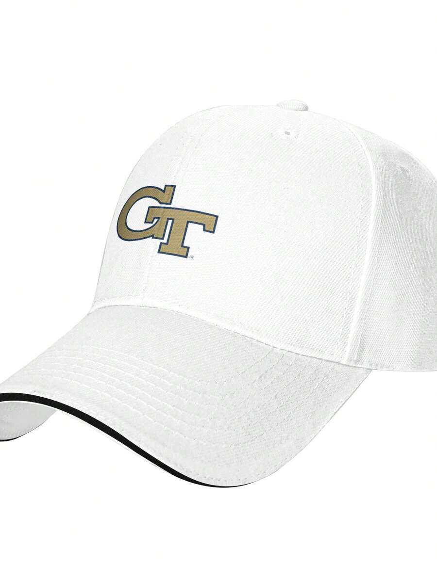 Georgia Tech Yellow Jackets,Casual Sandwich Brim Snapback Hat Classic Adjustable Baseball Cap For Travel Sports, - White - View 1