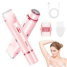 Summer Rose Vibration Shaver 2-In-1  USB Rechargeable, Wet/Dry Use, Compact Travel Essentials Kit – Perfect For Gym, Camping & Last-Minute Getaways(Pink) - 粉紅色的 - 查看 7
