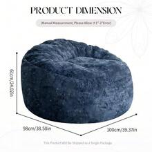 Curved Beanbag With A High Back Offering Full Body Support For Immersive Relaxation In Modern Living Spaces - 藍色 - 查看 3