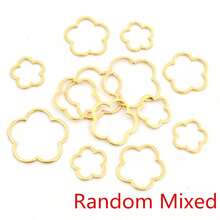 20pcs Small Flowers Charm Gold Stainless Steel Pendant Open Bezels Hollow Pressed Resin Frame Mold Bezel DIY Jewelry Making - Small Charms - View 12