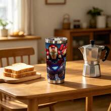 1pcs M Arvel Comic Superhero Ir On Man Classic Flight Armor Stainless Steel Tumbler With Lid, Insulated Travel Mug Hot Cold Retention Water Bottle For Outdoor Picnic Backyard Party Grass Beach Camping Summer Holiday Road Trip Kitchen Dining Table Beverage Cup - Nhiều màu - Xem 3