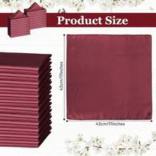 24 Khăn ăn bằng vải satin màu hồng (17x17 inch) - Khăn ăn vuông bằng vải mềm mại, cao cấp, số lượng lớn, khăn ăn bằng vải trang nhã cho đám cưới, tiệc chiêu đãi, các buổi liên hoan và lễ tốt nghiệp. - Màu Đỏ Sâu - Xem 4