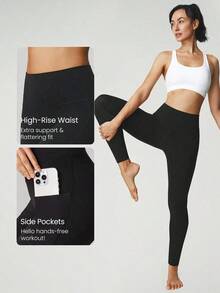 2026 GLOWMODE Featherfit™ High-Waisted Leggings With 24" Side Pocket - Volcanic Gray - View 10