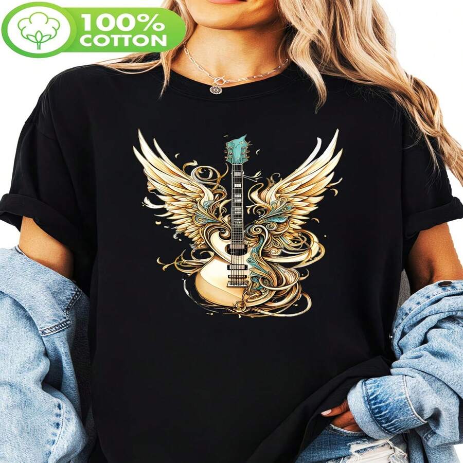Camiseta informal de algodón de manga corta y cuello redondo para mujer, estilo après-ski, con estampado gráfico de equipo, corte regular, estilo streetwear. - Negro - Ver 1
