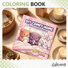 GDTME 1 本春季咖啡馆主题涂色书，24 页加厚珠光纸，尺寸 7.87*7.87 英寸，适合初学者绘画，缓解办公压力，促进亲子互动，是馈赠佳品，适合节日聚会和活动赠送朋友，有助于缓解压力。也是文具和学习用品、精彩音乐节和婚礼季的理想小礼物。办公用品，学习用品 - GY613 - 查看 1