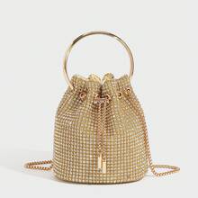 Dinner Bag Diamond Bag 2026 Spring New Fashion Chain Diamond One-Shoulder Diagonal Bucket Bag Wholesale - Silver - View 11