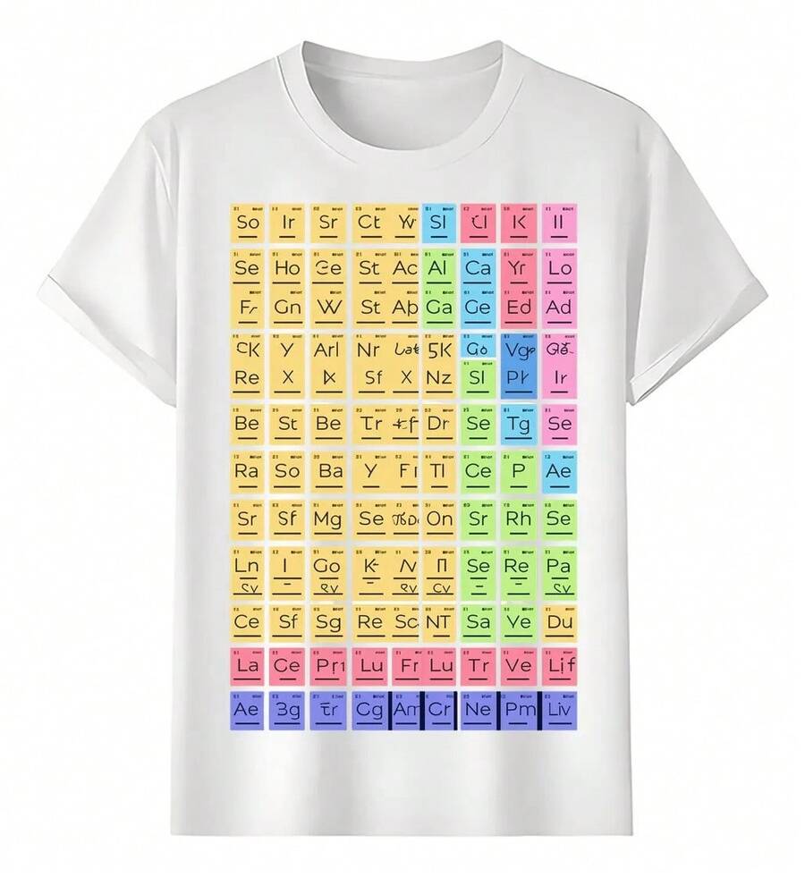 Playeras Elementos Químicos Coloridos En Tabla Periódica Makeup bag Beach towel Decoración para el hogar Alfombra baño Bathroom accessories Dispensador de jabón - Blanco - Ver 1