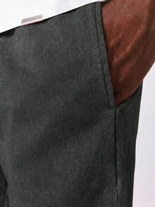100% Cotton Men's Vintage Washed Relaxed Fit Shorts Featuring A Youthful Street Style Print Anti Social Club Logo Design  Urban Fashion Statement Shorts For Men Mens Clothes Black Shorts These Men's Youthful Street Style Knit Shorts Feature An Elastic Waistband Drawstring And Pockets With An Urban Vibe And A Casual Minimalist Design They Perfectly Capture Street Fashion And Are Easy To Pair With Any Outfit They Make An Excellent Choice For Holiday Gifts - Black - View 4