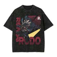 Local Warehouse Items Women's ClothesZanka Nijik Gachiakuta Anime Washed T Shirt Streetwear Hip Hop 10Vintage T-Shirt  Tees For Men Women Cotton Oversize Summermotif Women Clothesanti-UV Men T-Shirts Fall/Winter - màu đen - Xem 10