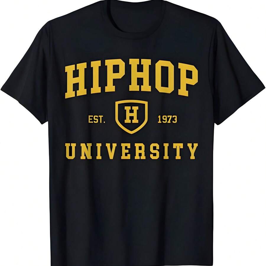 Hip Hop universidad escuela tee ropa callejera rapero camiseta camiseta - Negro - Ver 1