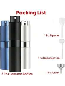 1pc/3pcs 10ml Refillable Perfume Bottle, Refillable Perfume Spray Bottle, Travel Perfume Atomizer, Mini Portable Empty Liquid Container, Travel Essentials, Beach Travel Storage Pouch - Multicolor - View 8