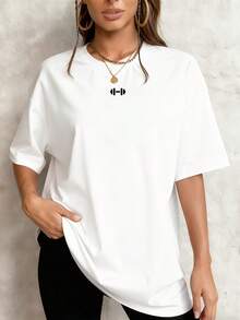 Camiseta holgada de verano para mujer, deportiva, de manga corta con cuello redondo, para correr y hacer ejercicio, de secado rápido para yoga y entrenamiento al aire libre - fácil de lavar y mantener para uso diario - Blanco - Ver 11