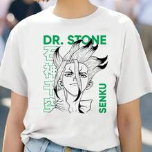 Bestselling T-Shirts Of 2026, Dr Stone 2026 Best-Selling Women's T-Shirts, Classic Punk Style, Comfortable, 80s College Style, 80s Streetwear, Classic Graphics, Vintage, Kawaii. - 白色 - 查看 5