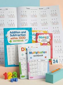32 Pages Children's Basic Math Workbook, Includes Number Line Addition & Subtraction, Addition & Subtraction Within 1000, Mixed Operations, Multiplication & Division Exercises, Suitable For Preschool Home Education And Kindergarten, Cultivate Children's Interest In Learning Math, Improve Learning Ability, Stimulate Logical Thinking, An Ideal Gift For Children And Back-To-School Season - Multicolor - View 2