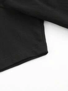 Blusa Casual para Mujer, Estilo Simple para Uso Diario, Camiseta de Algodón Colorida de Manga Corta con Cuello Redondo, Adecuada para Salidas Informales y Fiestas, Top de Manga Corta Cómodo y Suave para Uso Diario. - Negro - Ver 4