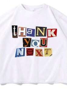 COOL SUMMER Camiseta con estampado de la cantante Arianas Grande Thank You Next, unisex, de moda, casual, holgada, para hombre y mujer, ropa hip hop, camisetas de gran tamaño, blusas. - Blanco - Ver 7