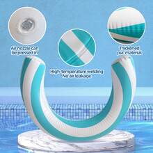 1 chiếc phao bơi hình bán nguyệt chữ U bơm hơi, phao bơi bơm hơi hình vòm sọc PVC dày dặn, thích hợp cho tiệc bể bơi, vui chơi trên bãi biển. - A - Xem 5