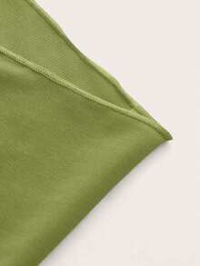 Falda plisada de unicolor, versátil y casual para cubrir el traje de baño - Verde - Ver 5