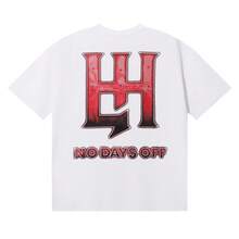 MeiLife Meichao Hustlers Men's And Women's Loose Fit Short Sleeve T-Shirt With Archer And Masked Angel Print - 白色 - 查看 8