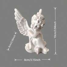 Escultura de ángel de lectura estilo INS, figurita de ángel pequeño y lindo de resina, decoración curativa creativa, adecuado como regalo para amigos y decoración de escritorio en el hogar - D - Ver 7