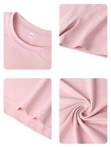 Women's Casual T-Shirt, Brain And Heart Anatomy Print, Loose And Oversized Fit, Urban Style, Round Neck, Short Sleeve, Ideal For Daily Commuting, City Walks, Summer Outings, Meetings With Friends, Weekend Brunches - 粉色 - 查看 4