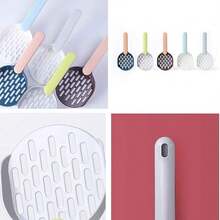 1 Set Stainless Steel Cat Litter Scoop, Fine Hole Design For Quick Sifting Cat Waste. Comes With Detachable Plastic Base For Neat Storage. Rust-Proof & Sturdy Structure, Easy To Clean, Practical Tool For Daily Cat Litter Cleaning. - Pink - View 9