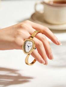 1 Stück Elegante Retro Quarzuhr für Damen, Schlangen-förmiges Zifferblatt mit Zahlenmarkierung Armbanduhr, hochwertige Legierungsgehäuse, luxuriös minimalistisch elegant, geeignet für täglichen Gebrauch, Büro, Party, Hochzeit und andere Anlässe, ein ideales Geschenk für Ehefrau, Schwester, Freundin, Familie, Freunde, und ein exquisites Uhren-Accessoire für besondere Anlässe wie Geburtstag, Jahrestag - Weiss - Übersicht 5