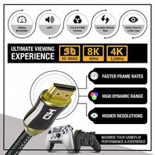 FYRVW 8K HDTV Cable, 8K HD 2.1 Cable, Supports 8K@60Hz, 4K@120Hz, 2K@144Hz, Dynamic HDR, EARC Dolby Atmos, Suitable For Monitors, Projectors, TV Boxes, 8K HD Cable - View 5