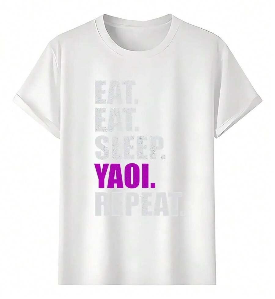 T-Shirts. Eat. Sleep. Yaoi. Repeat. - White - View 1