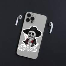 Holiday Sticker Skeleton Cowboy Sticker Say When Meme Gothic Western Vinyl Decal For Laptop Water Bottle Phone Case Funny Skull Sticker Gift For Men Dark Humor Sarcastic Waterproof Sticker - A - View 8