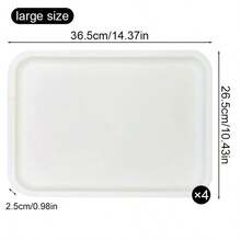 4pcs Reusable Breakfast Serving Trays, Rectangular Service Platters, Fruit Plates, Tea Trays, Dessert Dishes, Coffee Cup Holders, Decorative Snack Trays, Bread Plates, Kitchen Supplies, Catering Accessories, Ideal For Weddings, Parties, Kitchens, Holidays - Multicolor - View 10